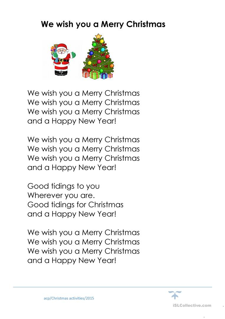 Candid We Wish You A Merry Christmas Lyrics Printable 