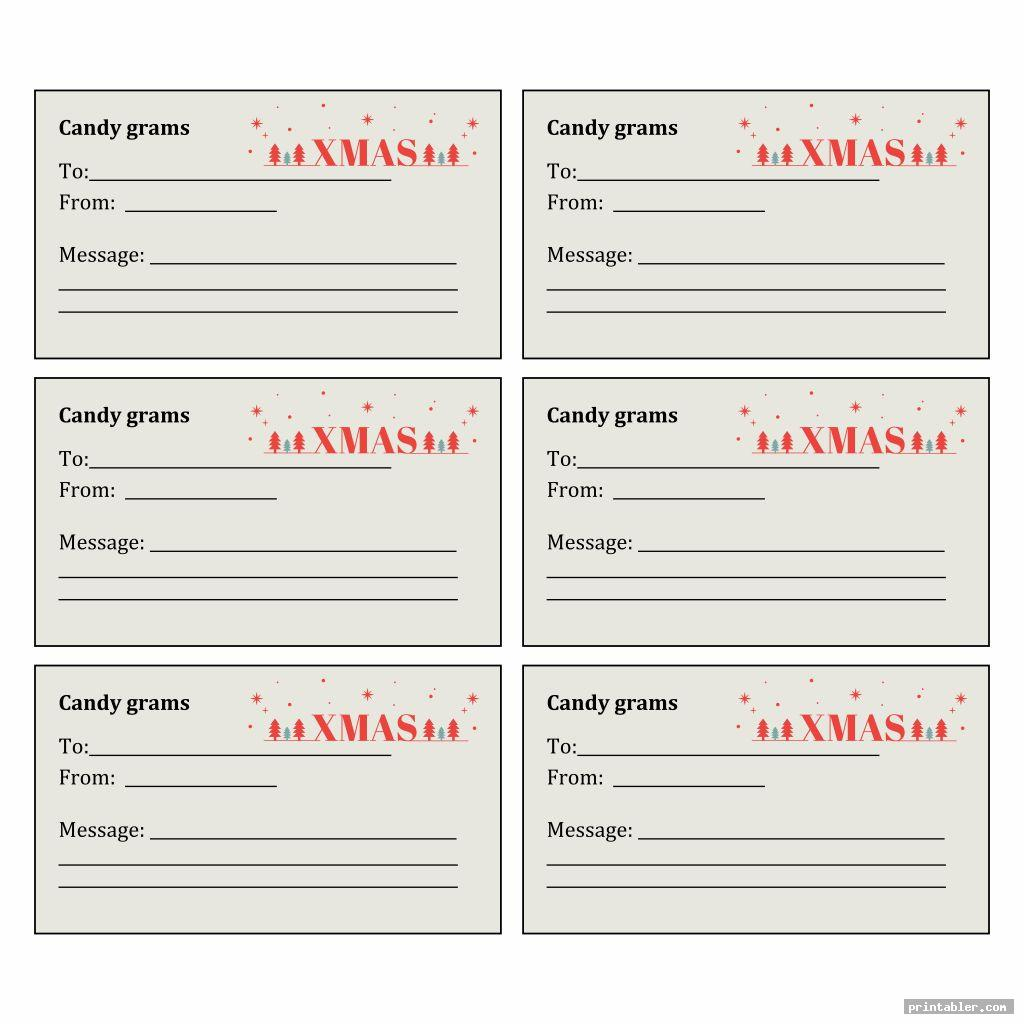 Candy Grams Christmas Printable Gridgit