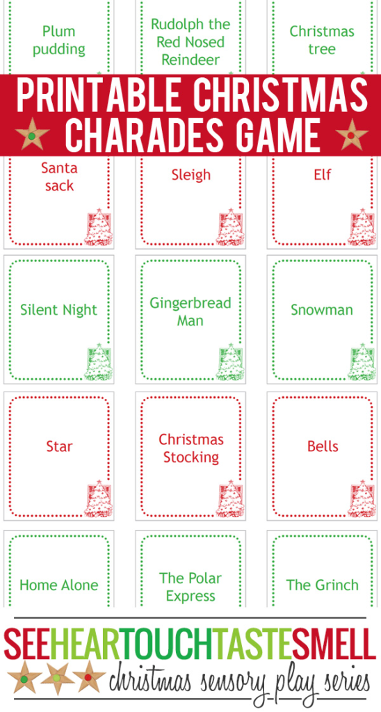 Christmas Charades Cards Printable Game Cards To Print 