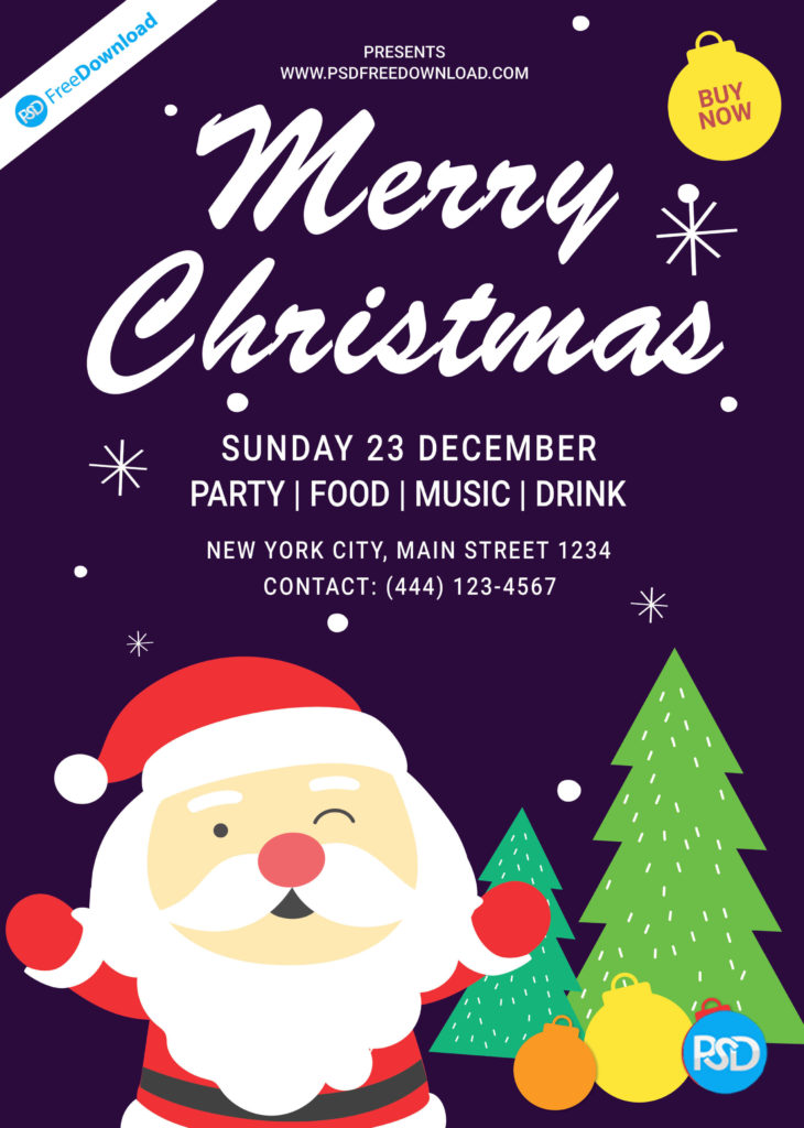 Christmas Flyer Template Design PSD Free Download