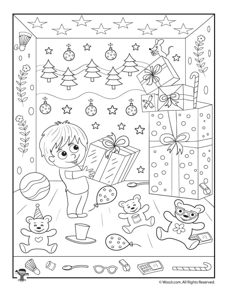 Christmas Gifts Hidden Picture Printable Activity Woo 