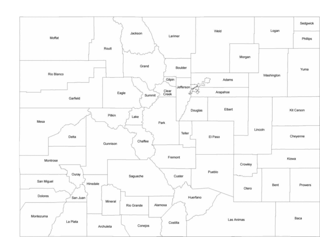 Printable Colorado County Map | FreePrintableTM.com