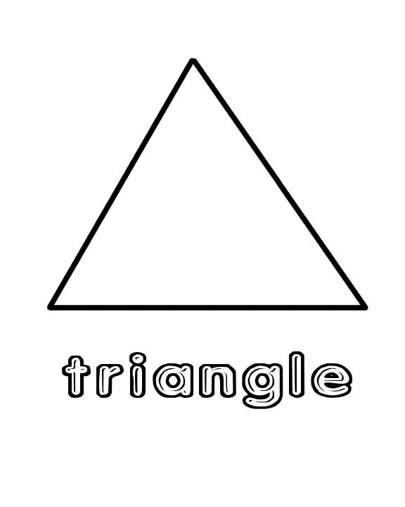 Coloring Pages Free Shapes Triangle Preschool Coloring 