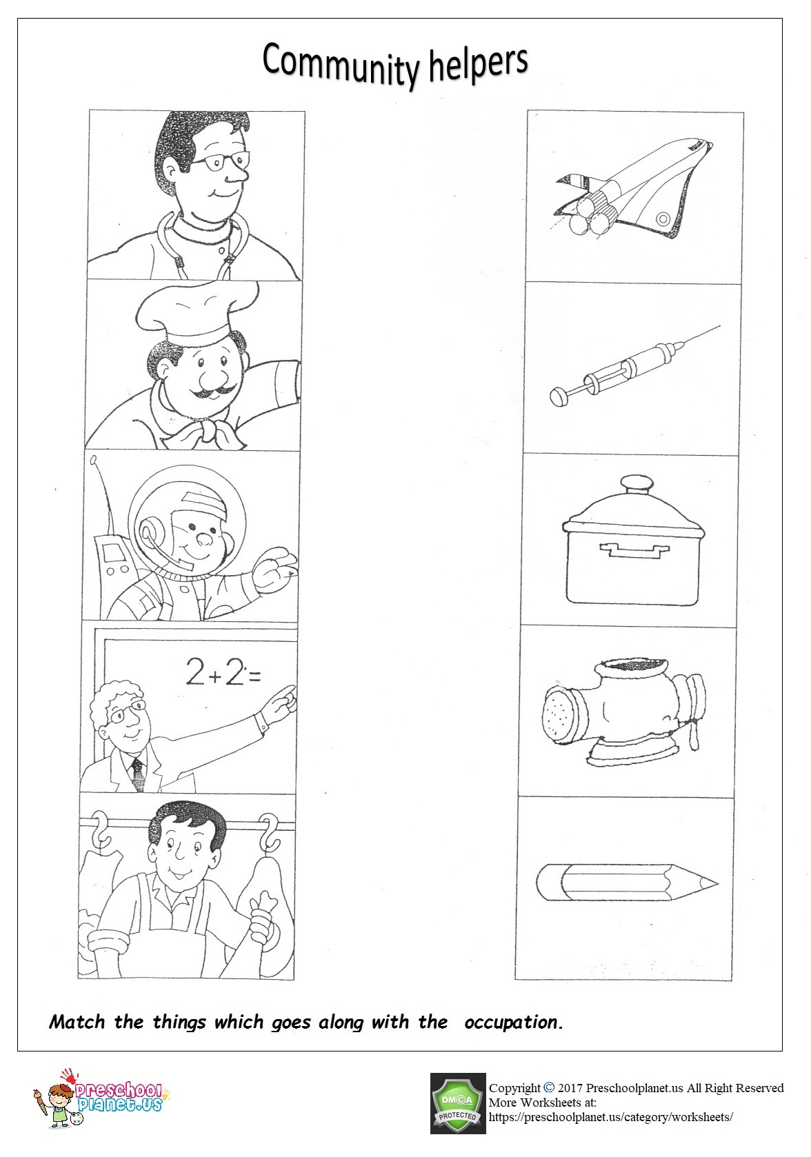 Community Helpers Worksheet For Kindergarten Preschoolplanet