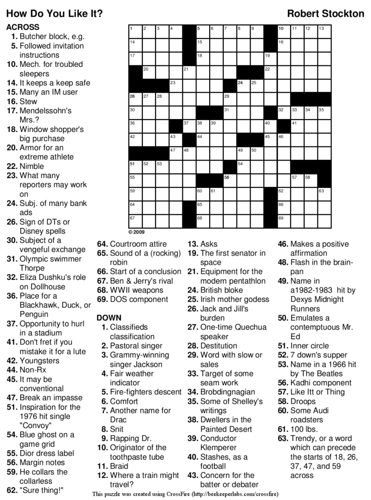 Tagalog Crossword Puzzles Printable