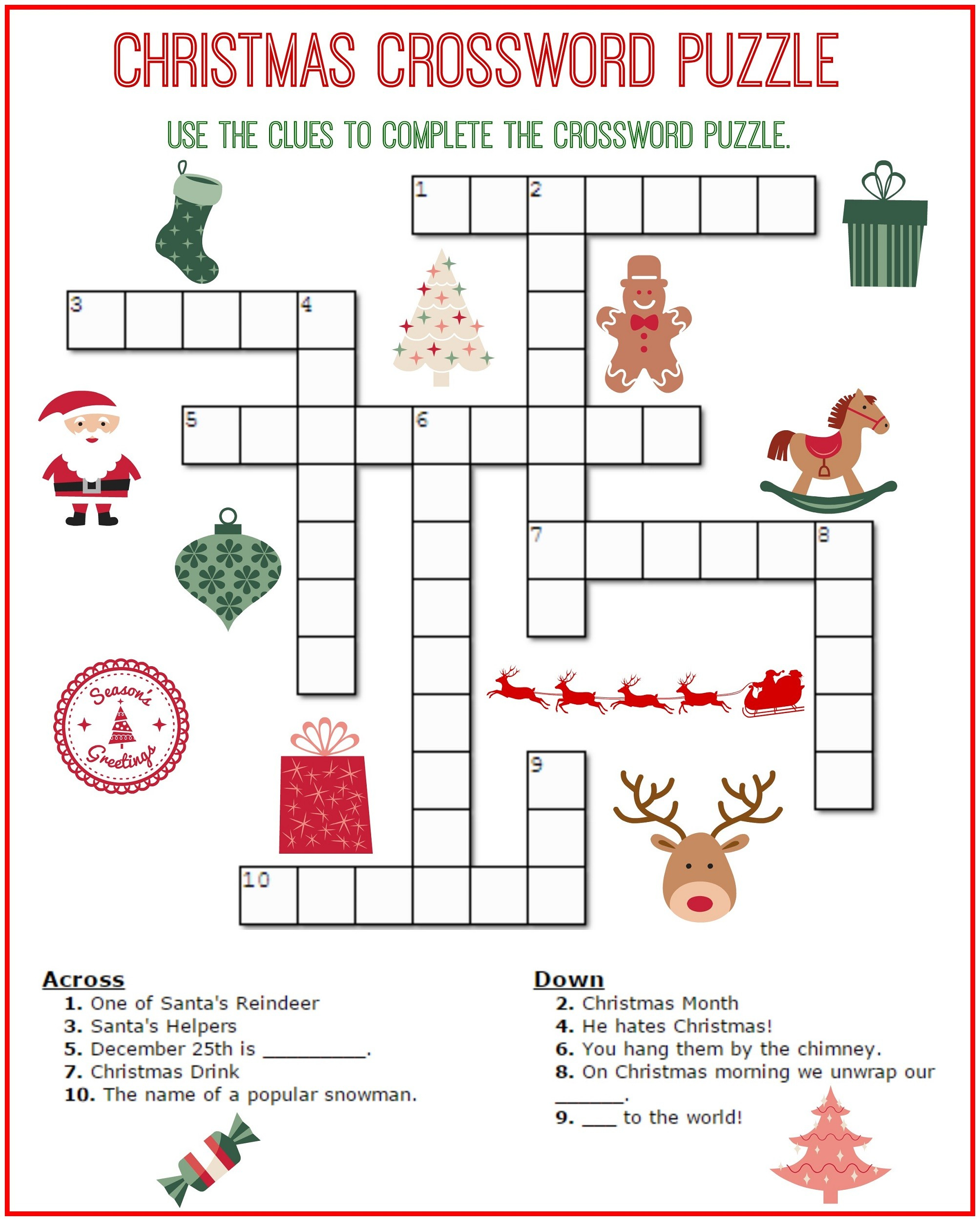 Crossword Puzzles For Kids Best Coloring Pages For Kids