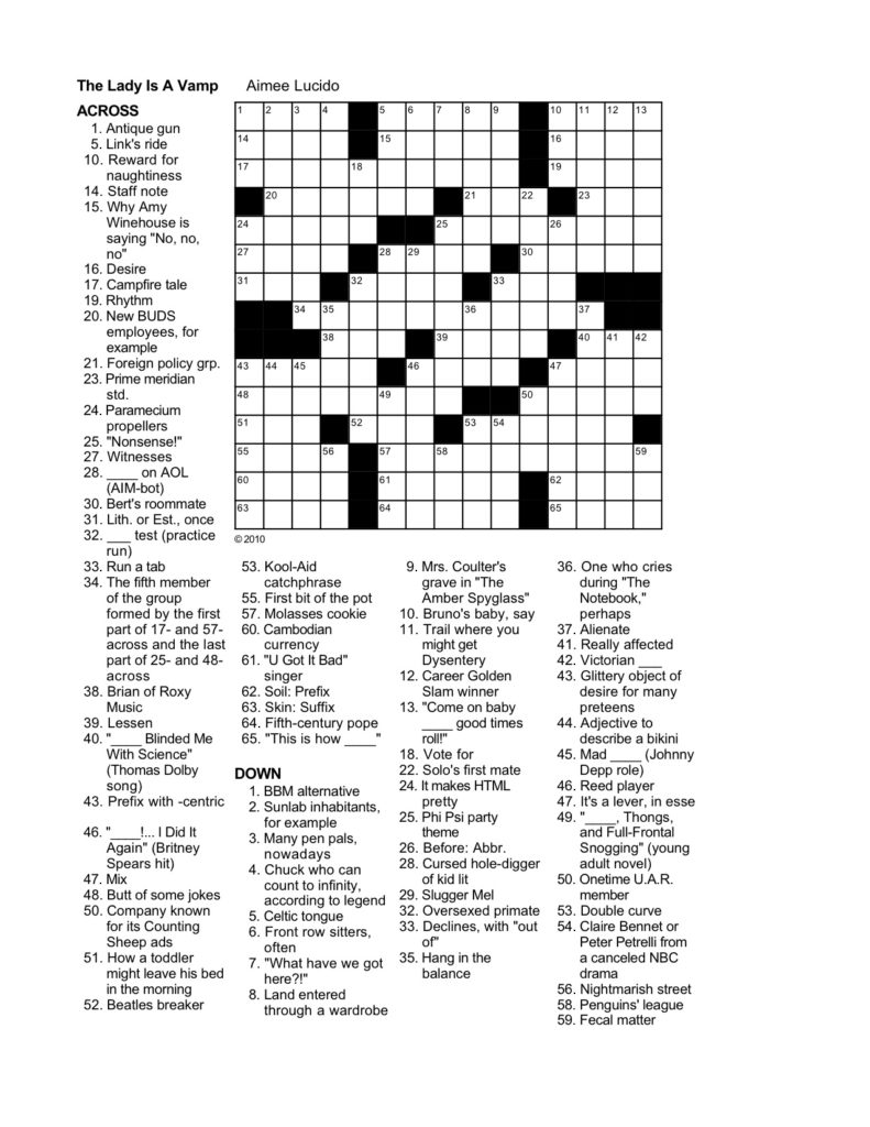 Printable Crossword Puzzles July 2022 