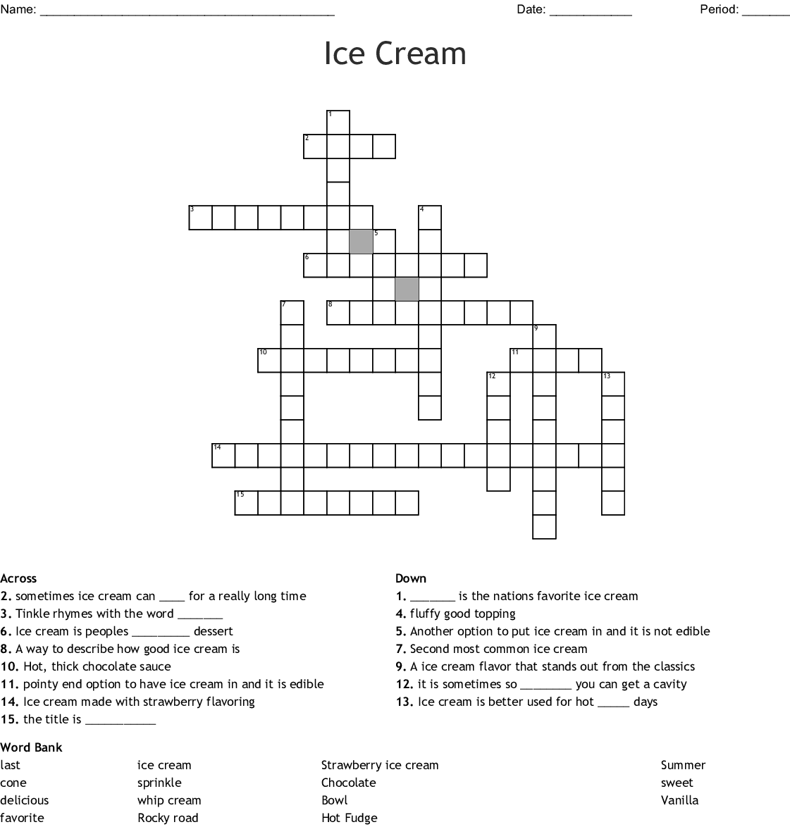 Desserts Word Search WordMint