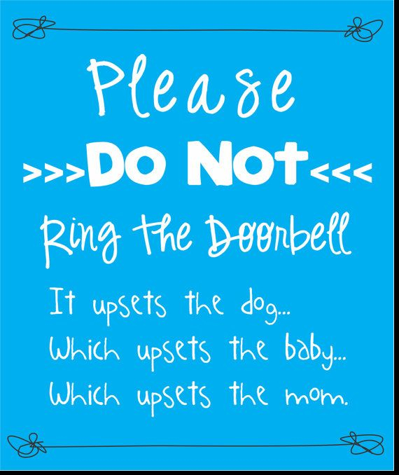 Do Not Ring The Doorbell Printable Sign By LittleCabbagebp 