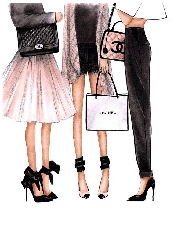 Fashion Illustration Chanel Art Chanel Print Fashion Wall 