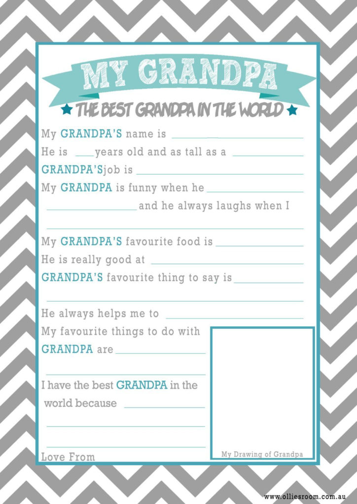 All About My Grandpa Printable