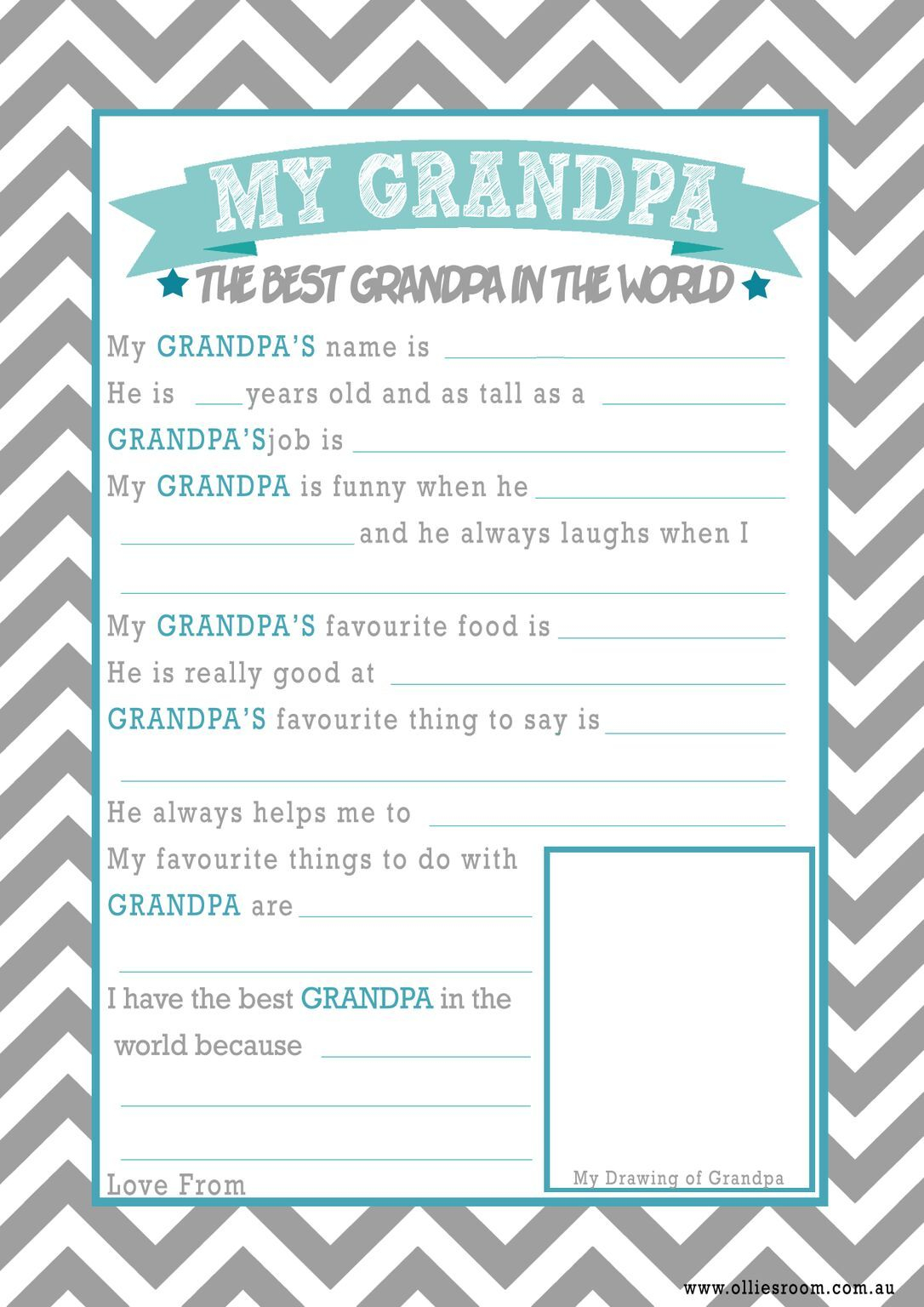 All About My Grandpa Printable