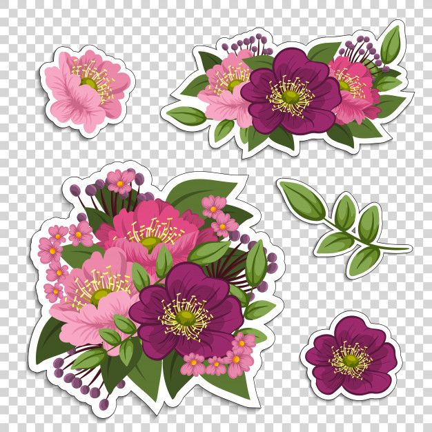 Floral Sticker Design Floral Stickers Scrapbook Flowers 