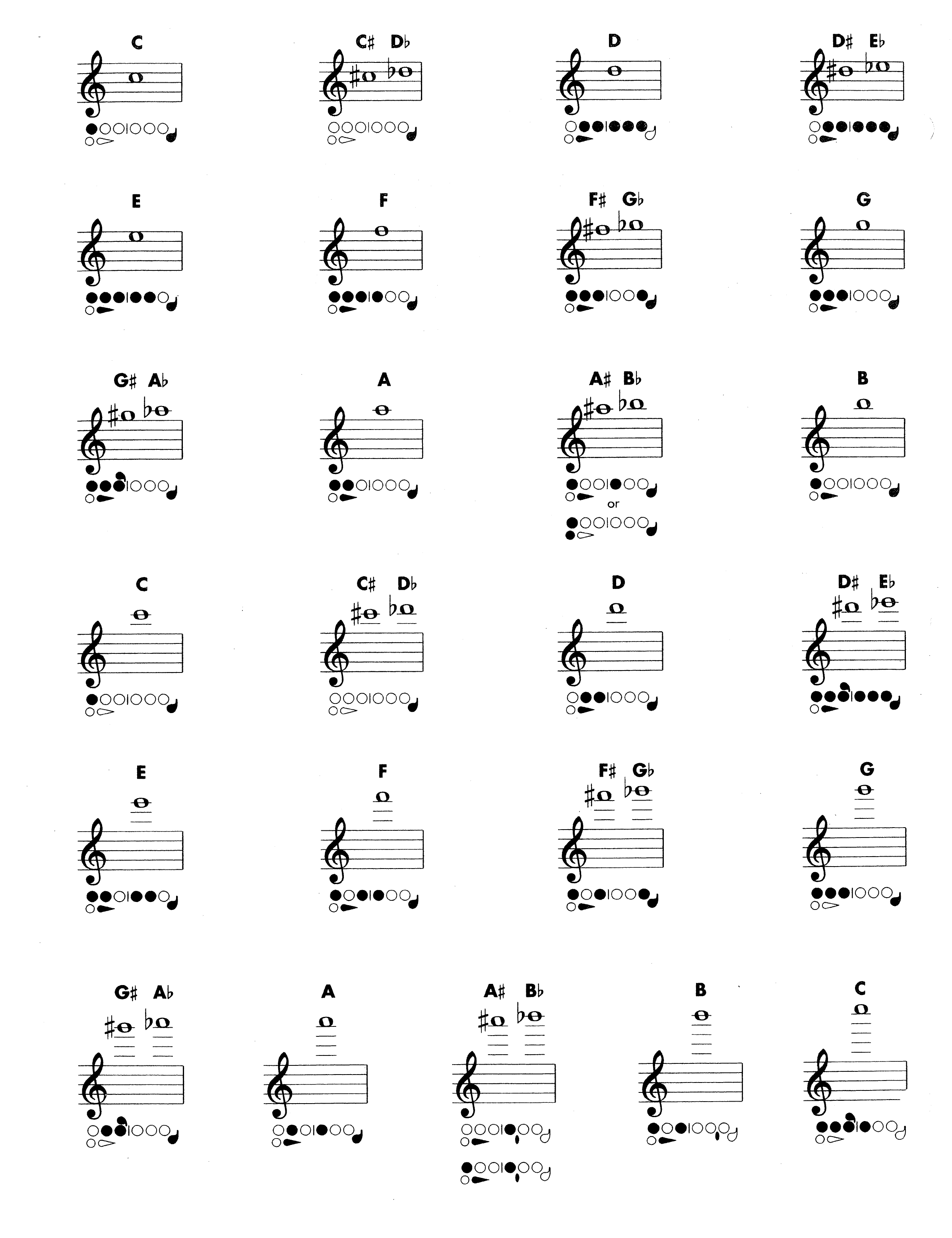 Flute Fingering Chart Sample Free Download