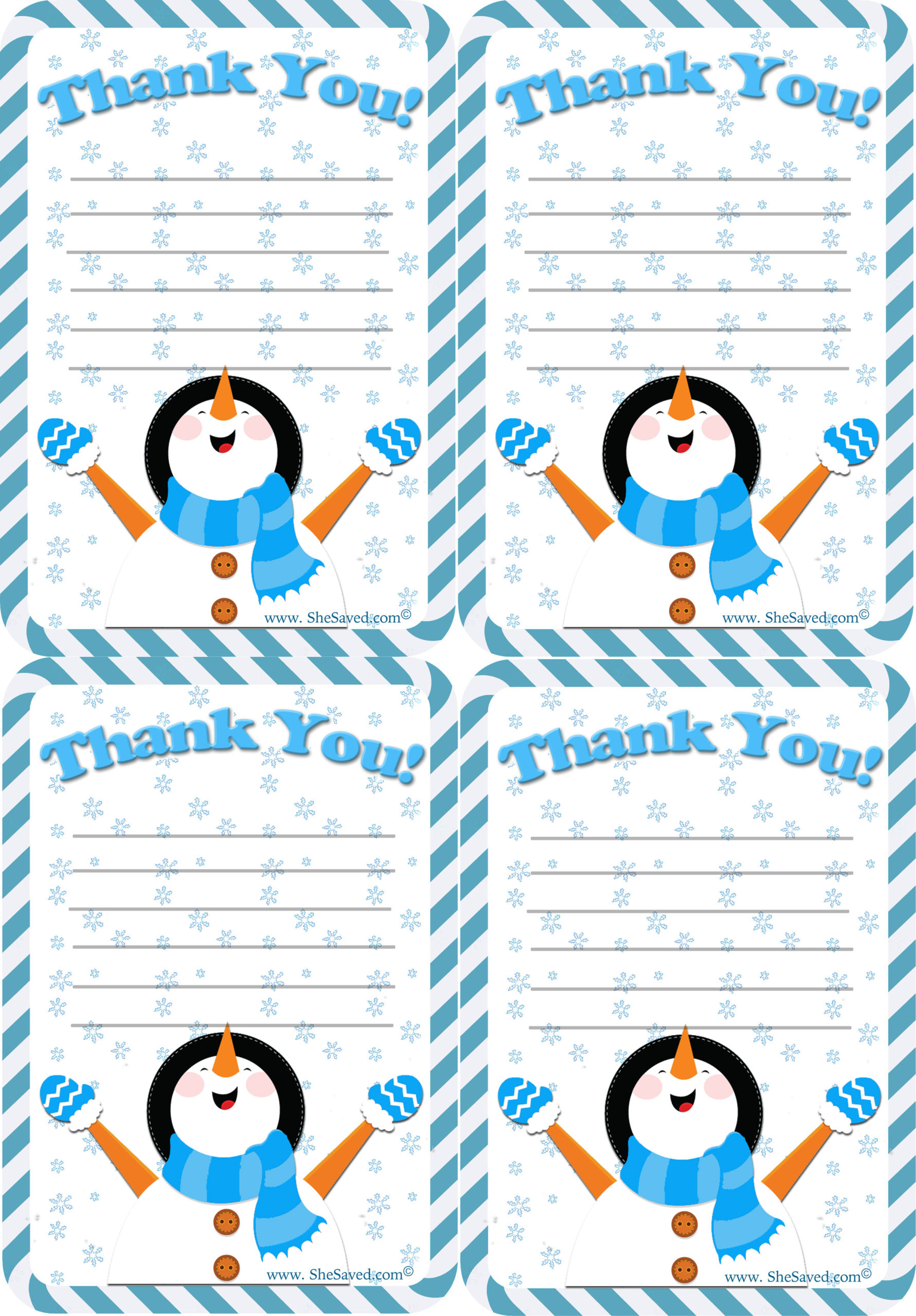 FREE Holiday Thank You Letter Printable