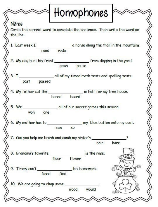 Free Homonyms Worksheets For 2nd Grade 2nd Grade 