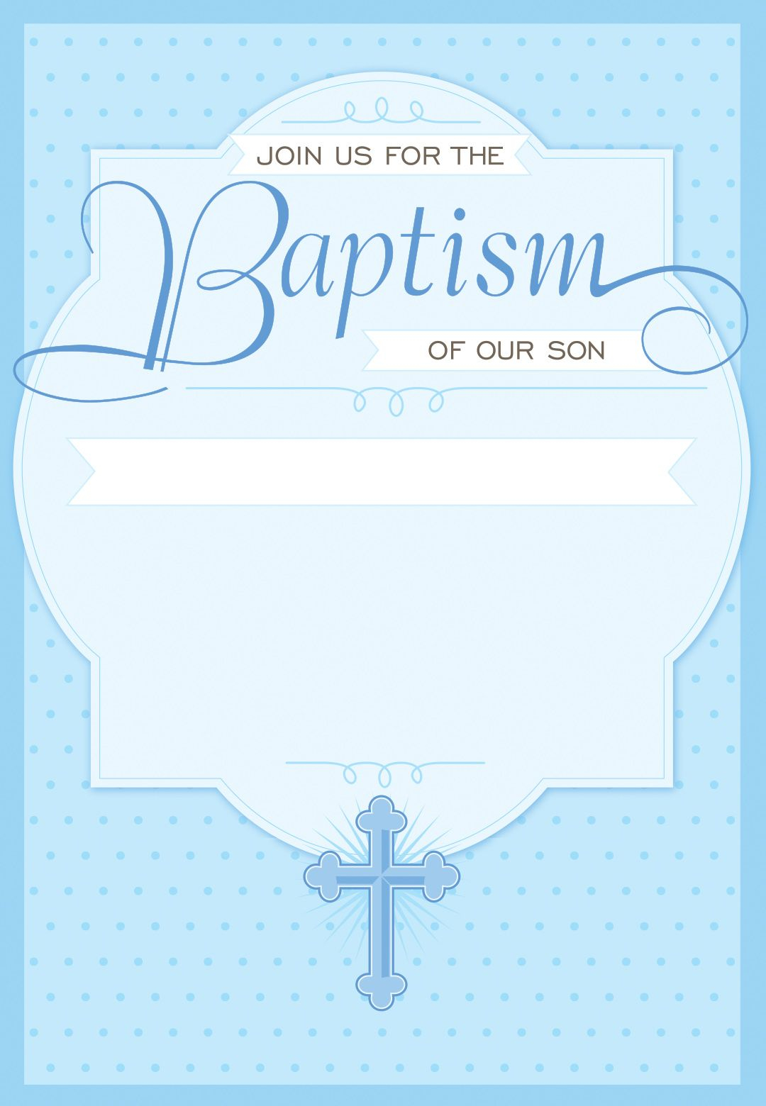 Free Printable Baptism Christening Invitation Dotted 