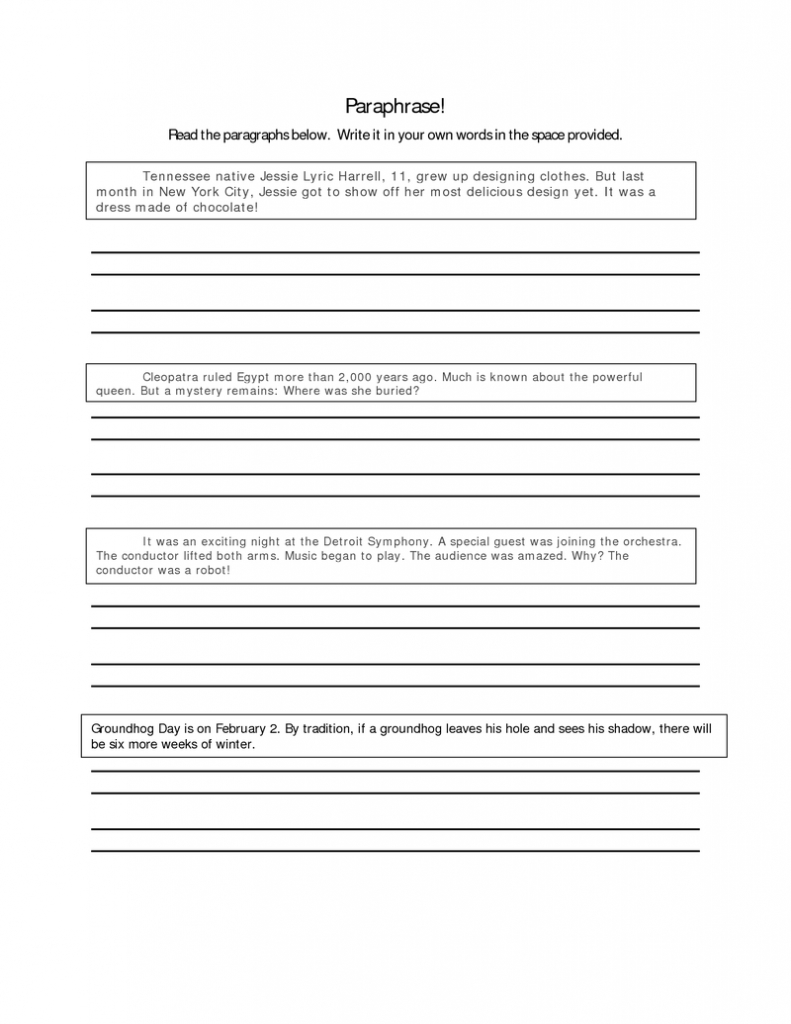 Free Printable Character Education Worksheets Middle 