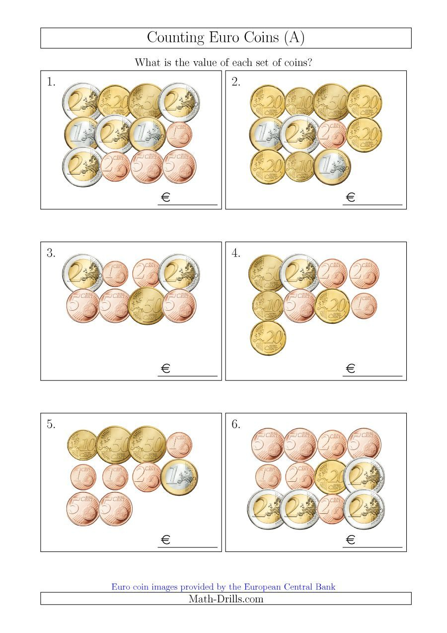 Free Printable Euro Money Worksheets Learning How To Read