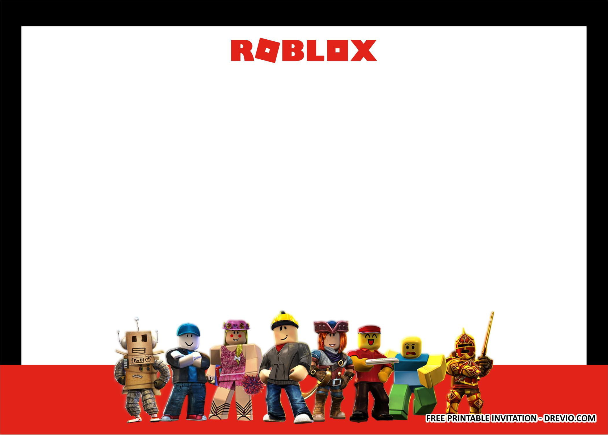  FREE PRINTABLE ROBLOX Birthday Party Kits Templates 