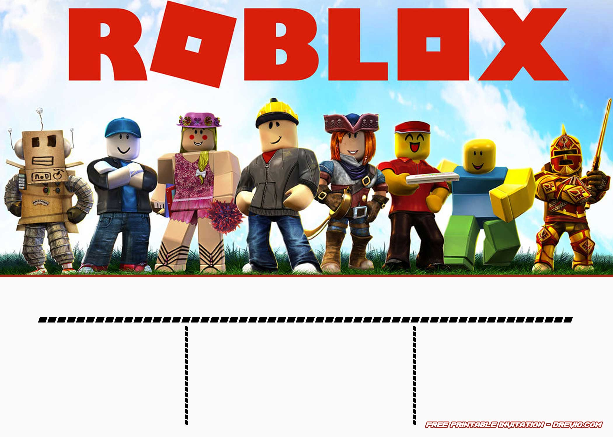 FREE Printable ROBLOX Invitation Templates Download 