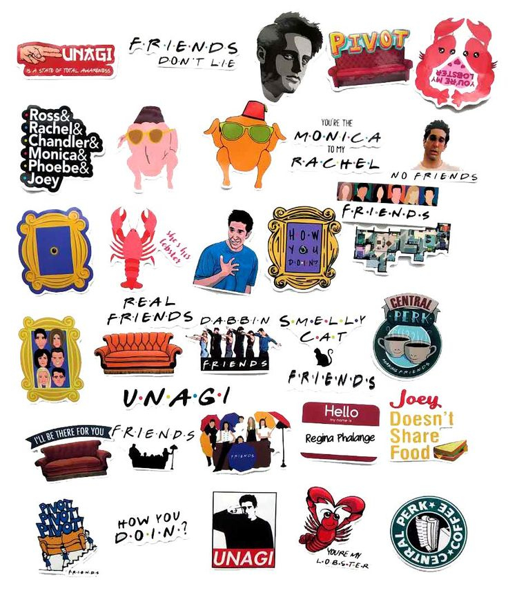 Friends Tv Show Sticker Pack For Laptop Phone Luggage 