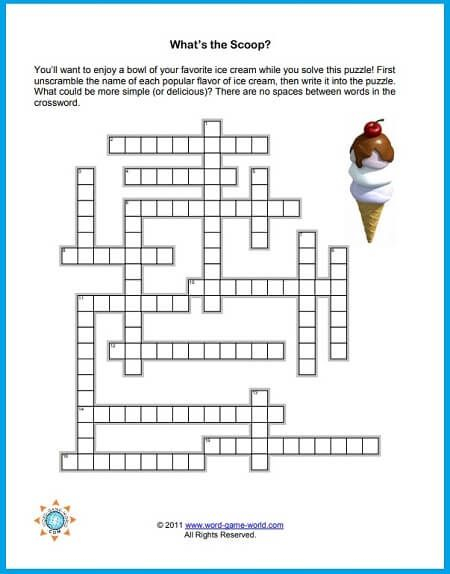 Fun Free Easy Crossword Puzzles With Images Crossword 