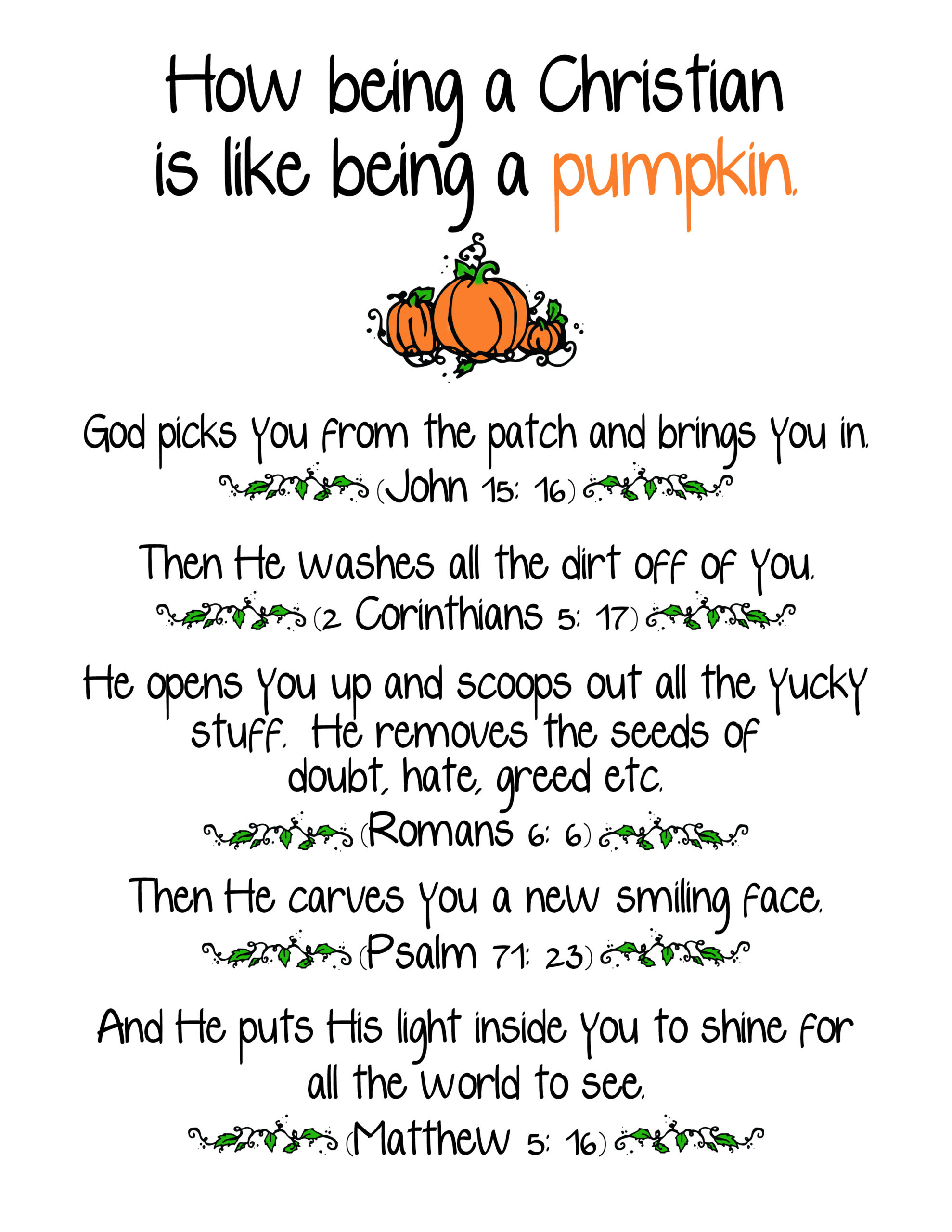 How Being A Christian Is Like Being A Pumpkin Free 