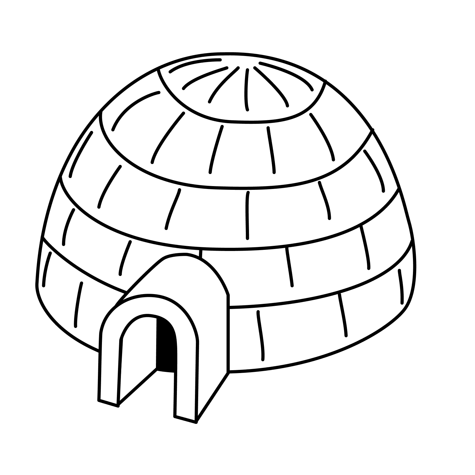 Igloo Buildings And Architecture Printable Coloring Pages