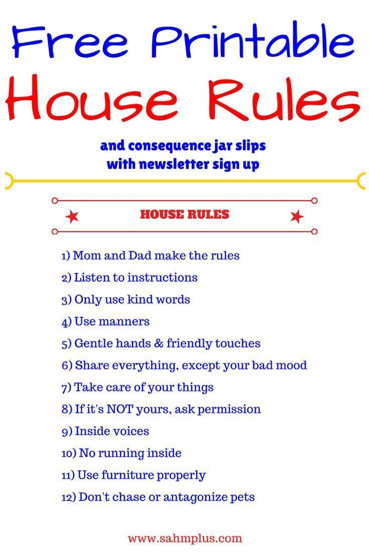 Image Result For House Rules And Consequences Chart Kids 