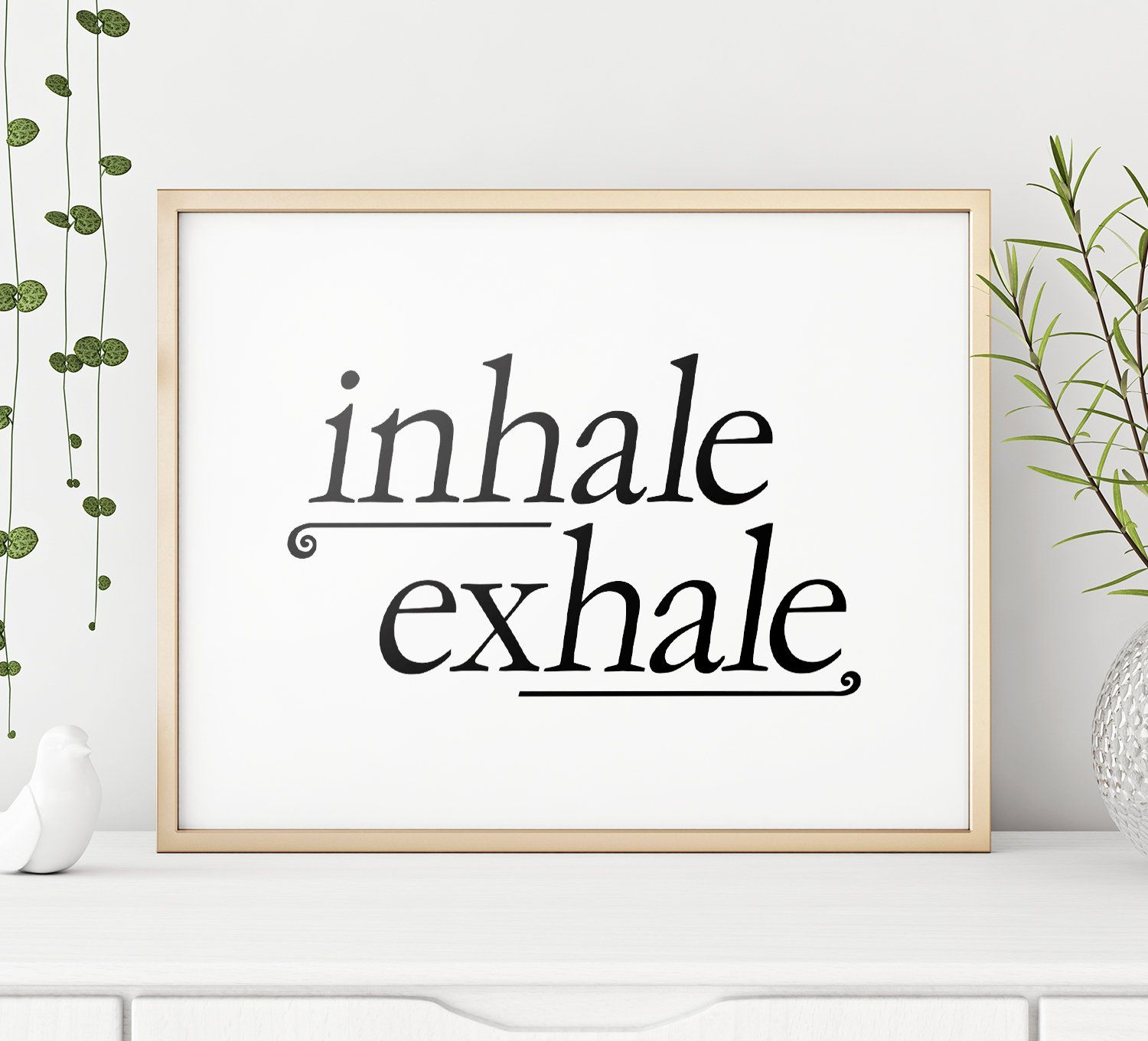 Inhale Exhale Printable Art Breathe Quote Print Inhale 