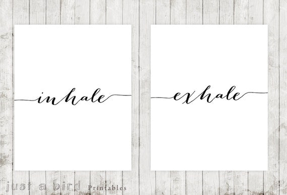 Inhale Exhale Printable Relaxation Quote Yoga Poster