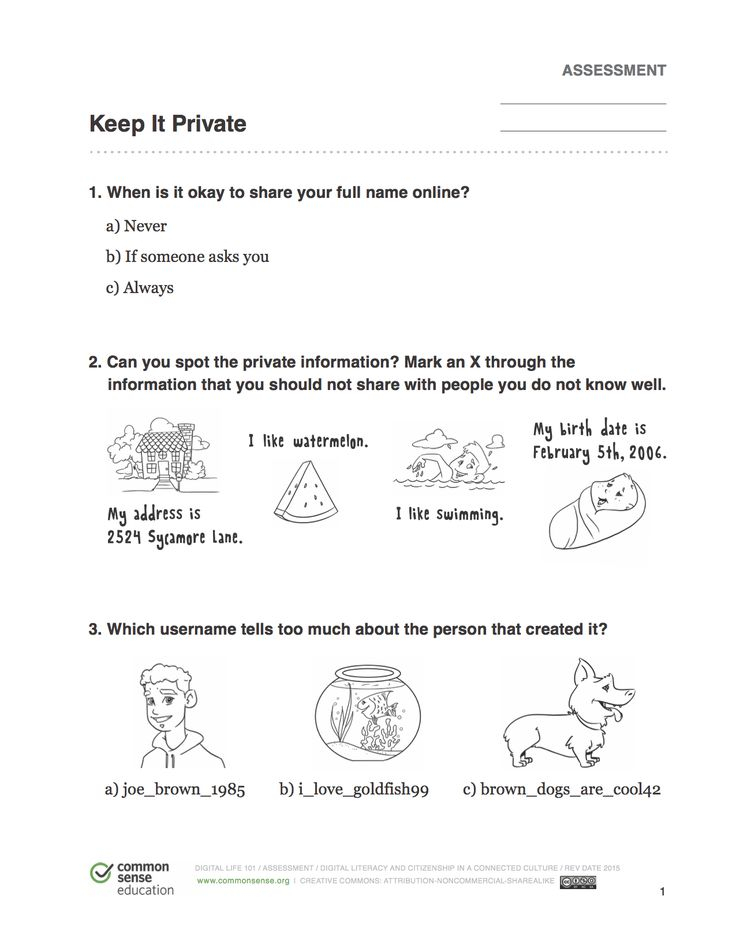 Internet Safety Worksheet For Kids Internet Safety 