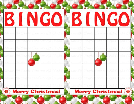 Items Similar To Blank Merry Christmas Holiday Bingo 