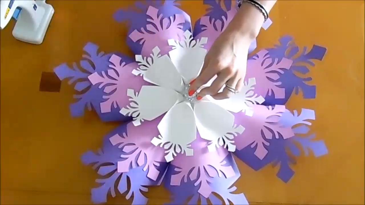 Large Paper Snowflake Flower Template Copos De Nieve De 