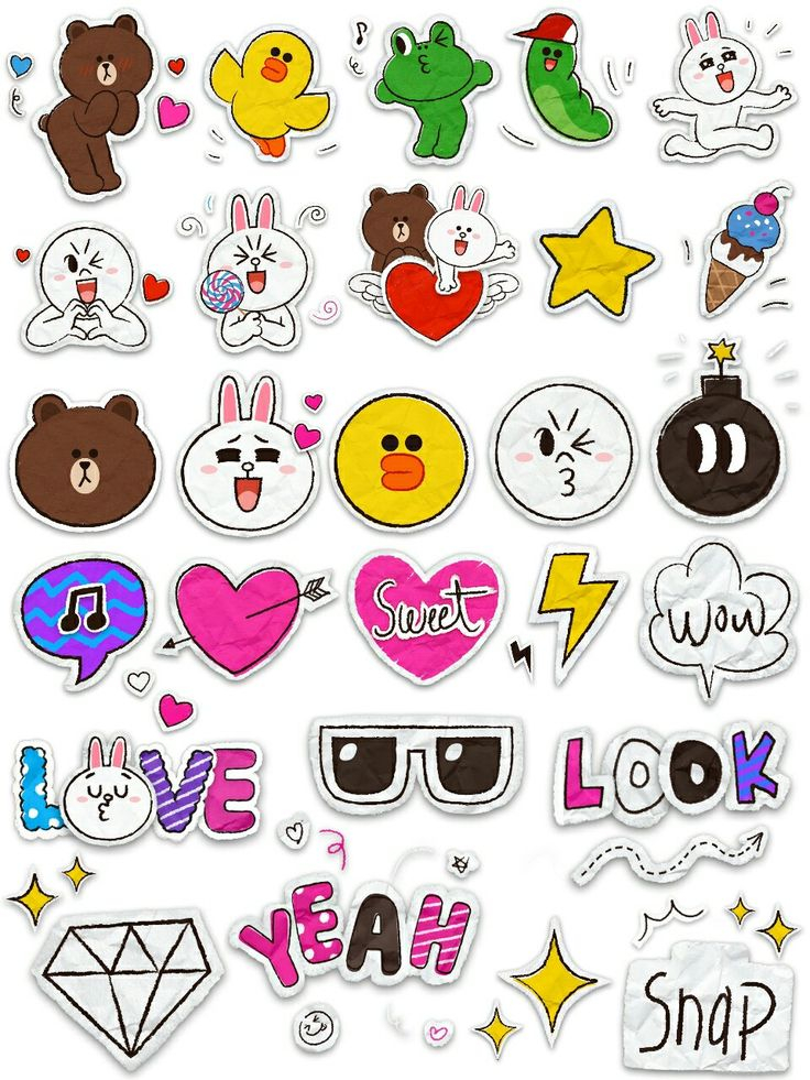 Line Friend Sticker Printable line brown conny cute 