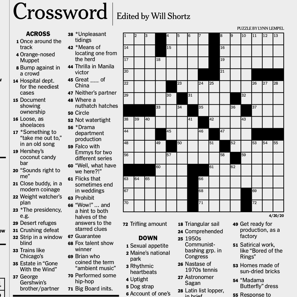 New York Times Crossword Printable Free Sunday Printable 