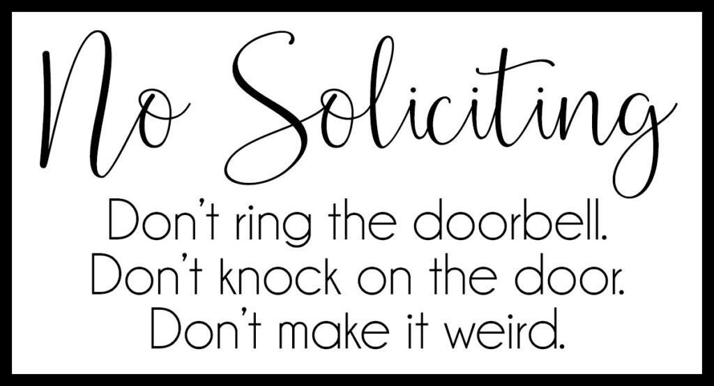 No Soliciting Sign Free Printable