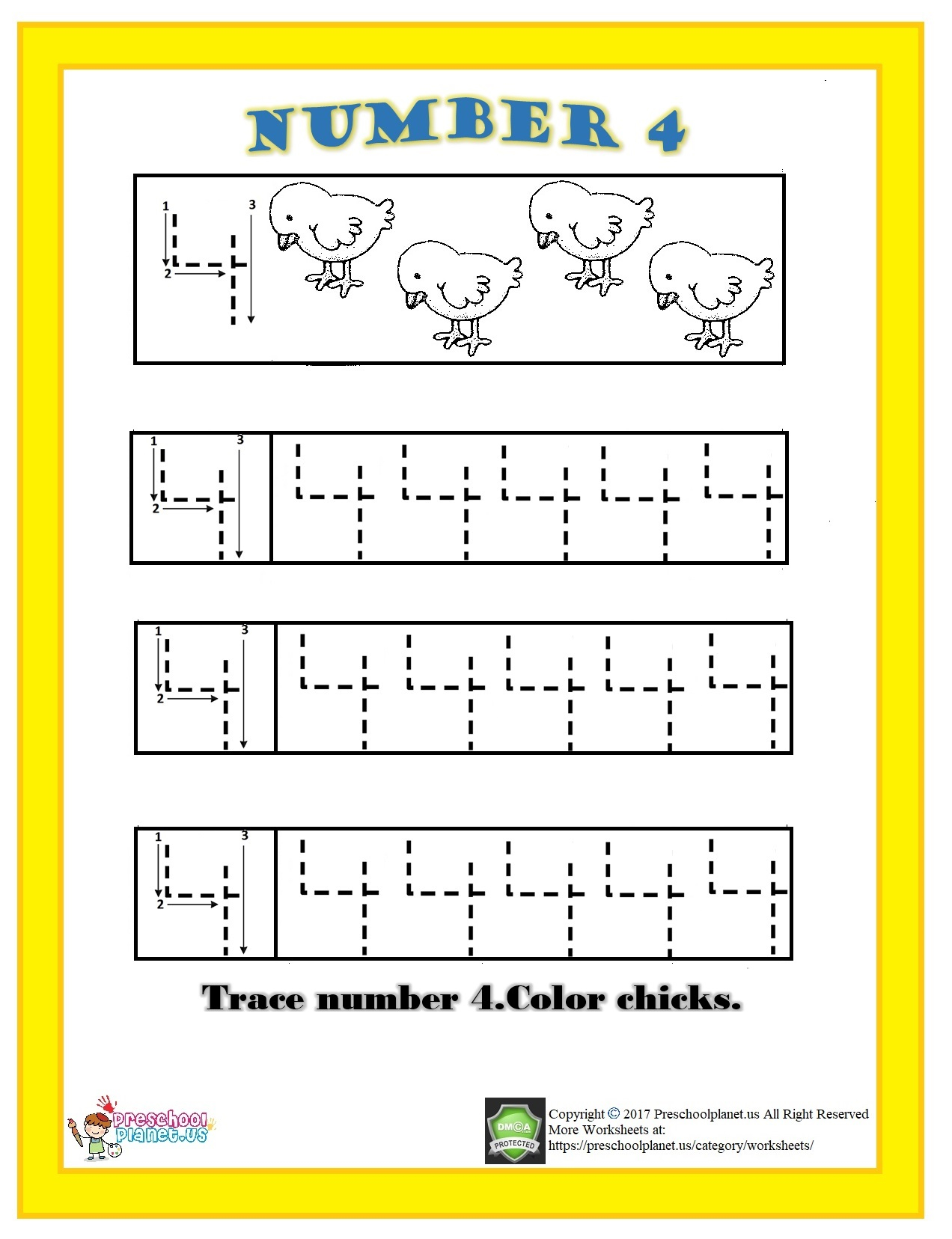 Number 4 Worksheets Preschool Printable Worksheets And 