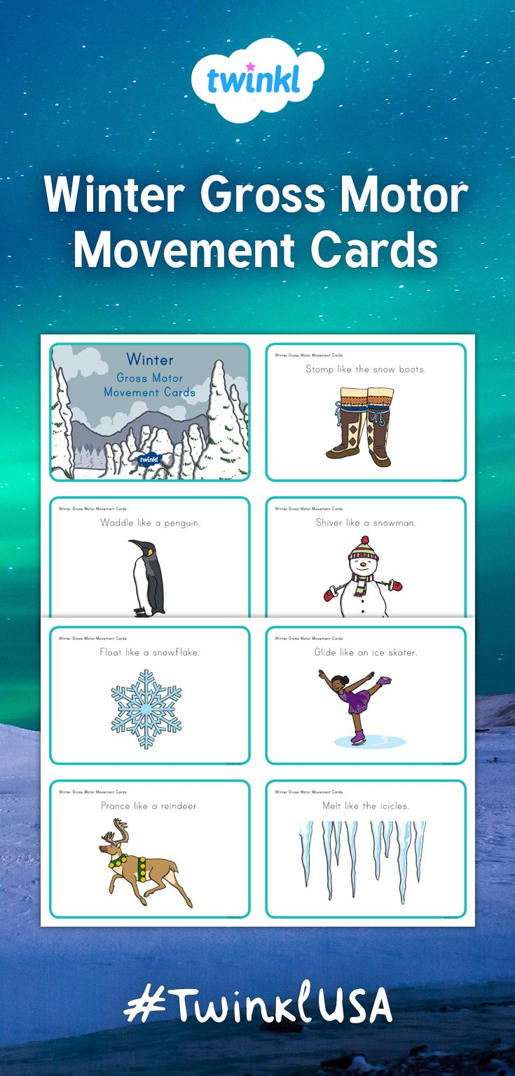 Our Winter Gross Motor Movement Cards Are A Fun Activity 