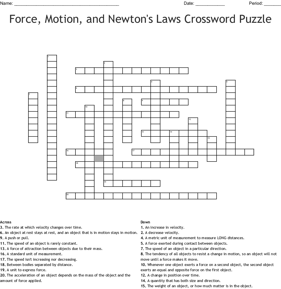 Physics Crossword Wordmint Physics Crossword Puzzles 