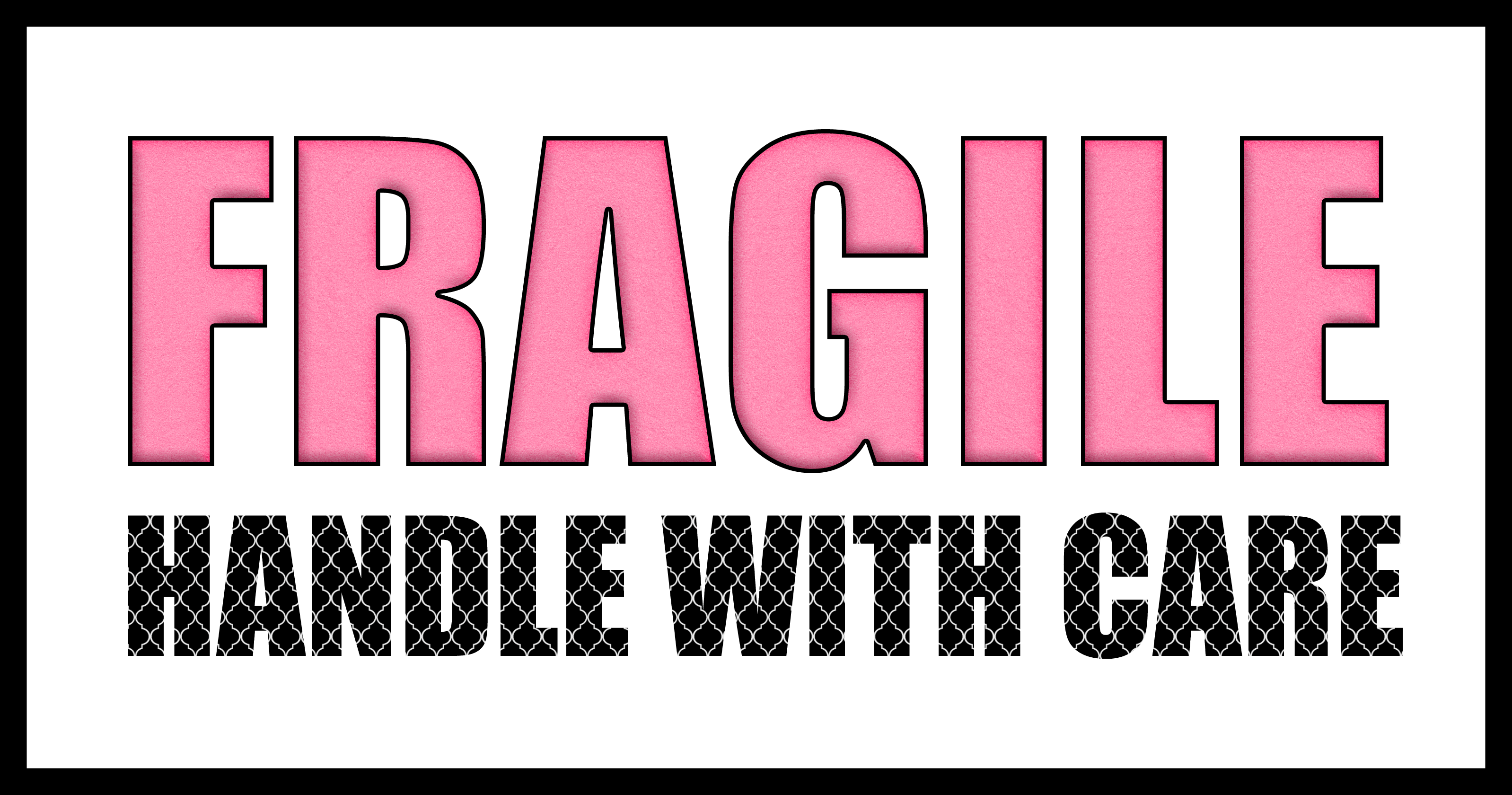 Pink Fragile Handle With Care Labels Labels Printables 