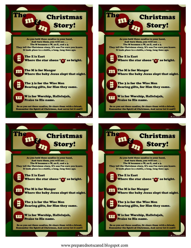 M And M Christmas Story Printable | FreePrintableTM.com