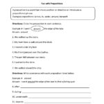 Prepositional Phrases Worksheets Englishlinx Board