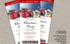 Printable Christmas Party Ticket Invitations Ticket Style