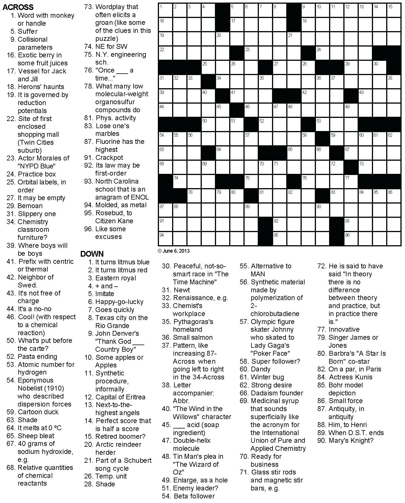 Printable Crossword Puzzles Middle School Printable 