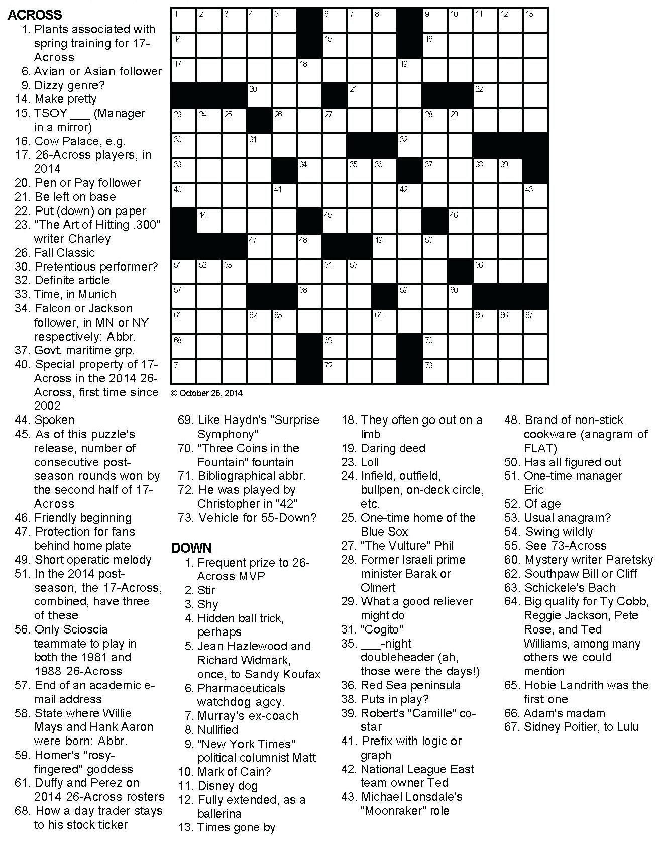 Printable Crossword Puzzles Movie Themed Printable 