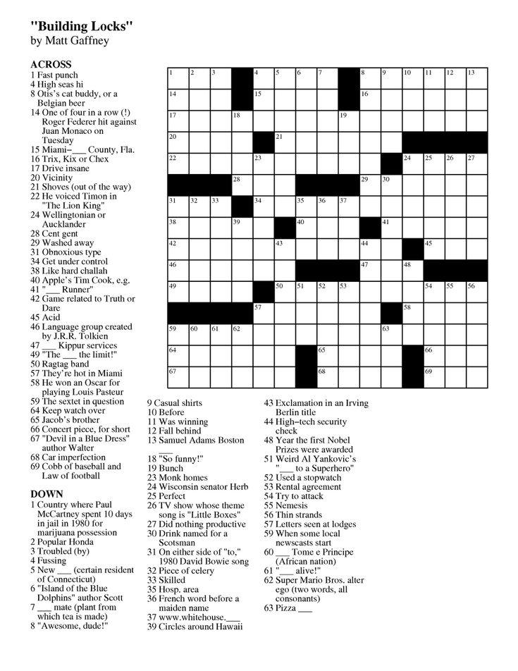 Printable Crossword Puzzles Pdf Printable Crossword 