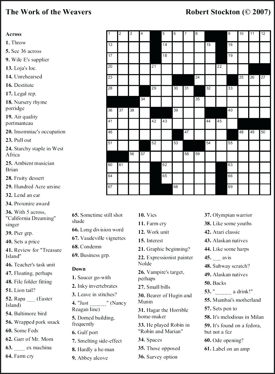 Printable Crossword Themed Printable Crossword Puzzles