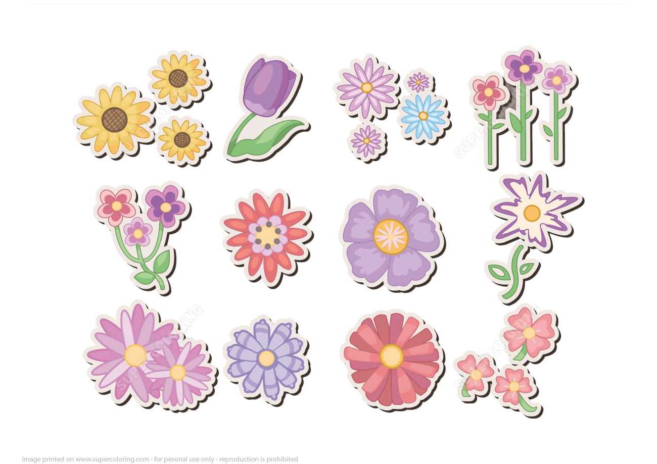 Printable Flower Stickers Free Printable Papercraft 